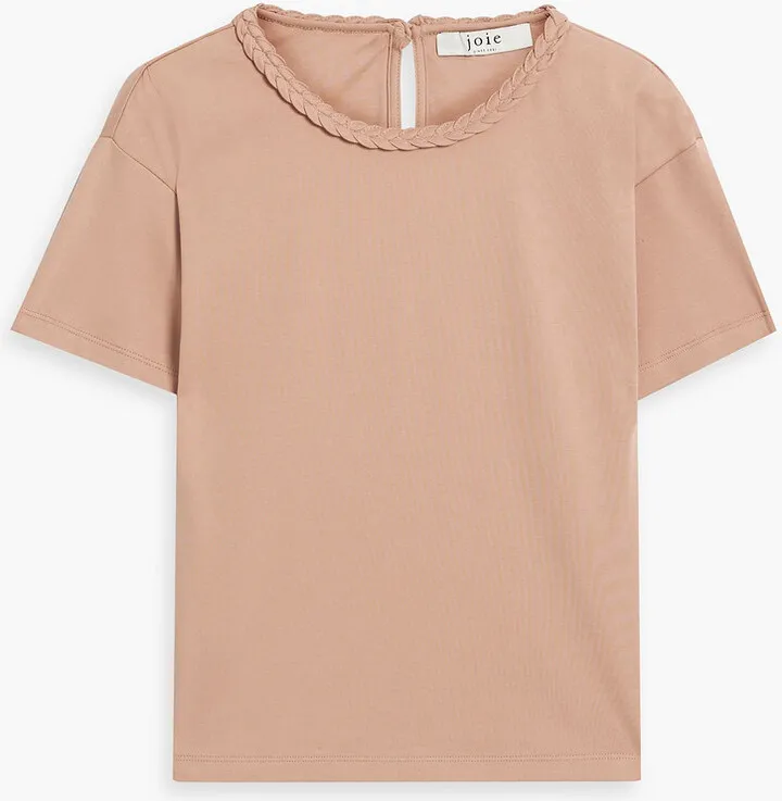 Sola braid-trimmed cotton-jersey T-shirt