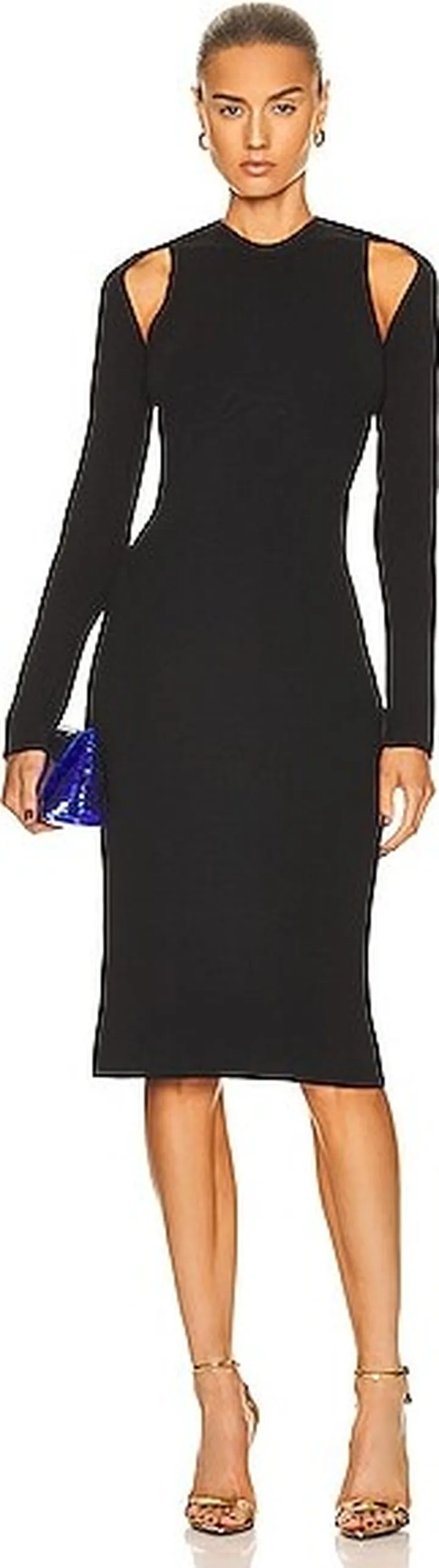 TOM FORD Ribbed Midi Dress in Black