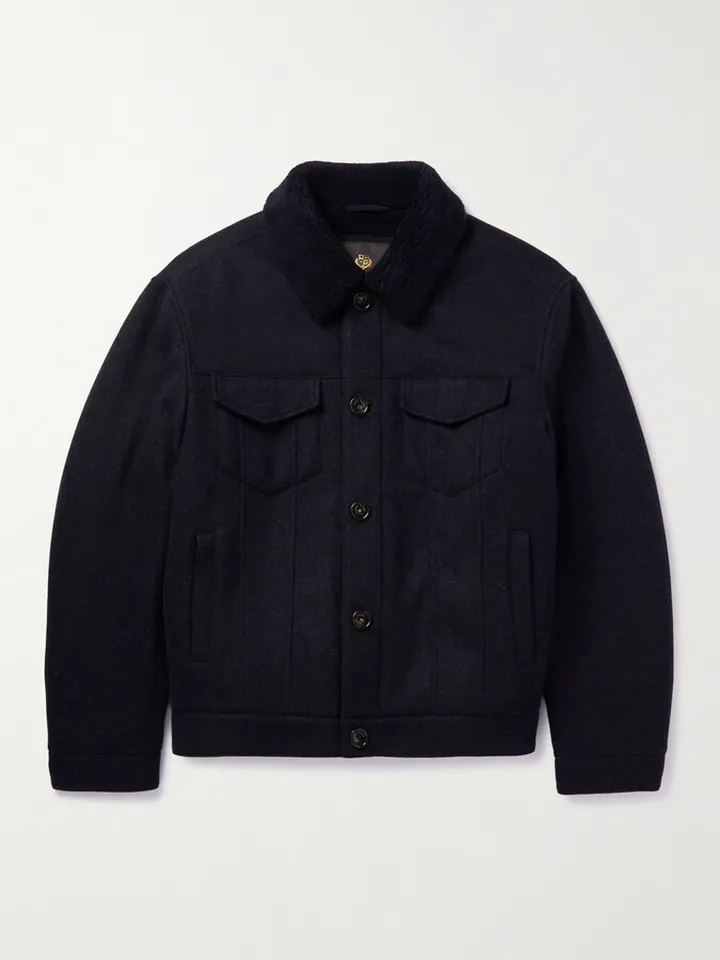 Heiden Shearling-Trimmed Cashmere-Blend Jacket