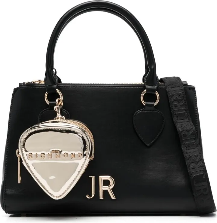 Logo-Lettering Heart-Pendant Tote Bag