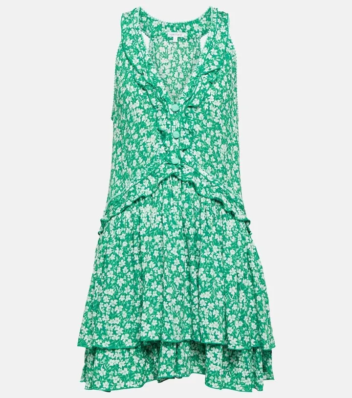 Mae floral ruffle-trimmed minidress
