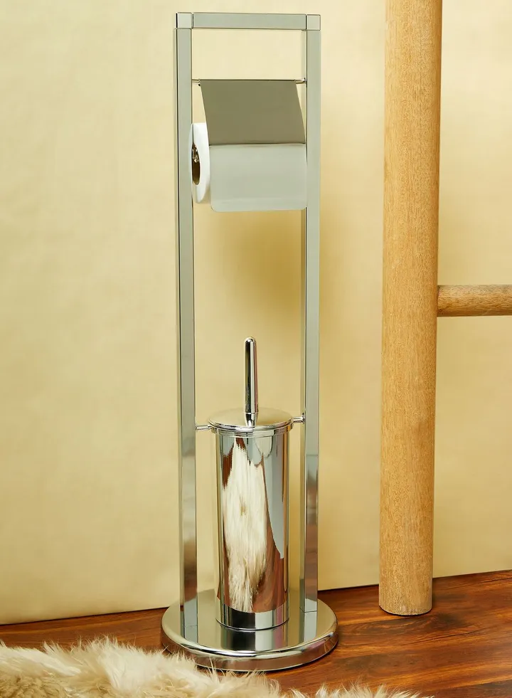 Chrome Toilet Brush & Roll Holder