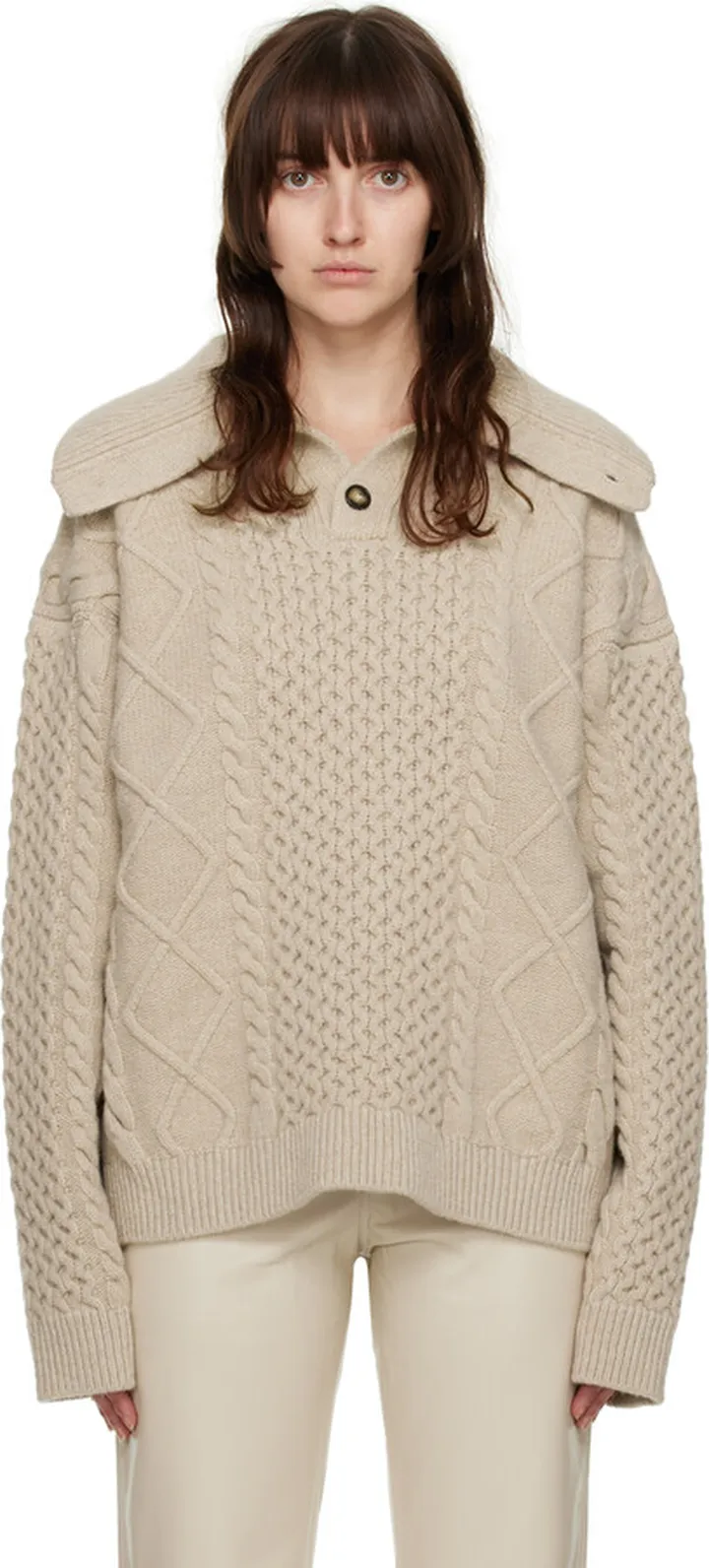 Nanushka Beige Batu Turtleneck
