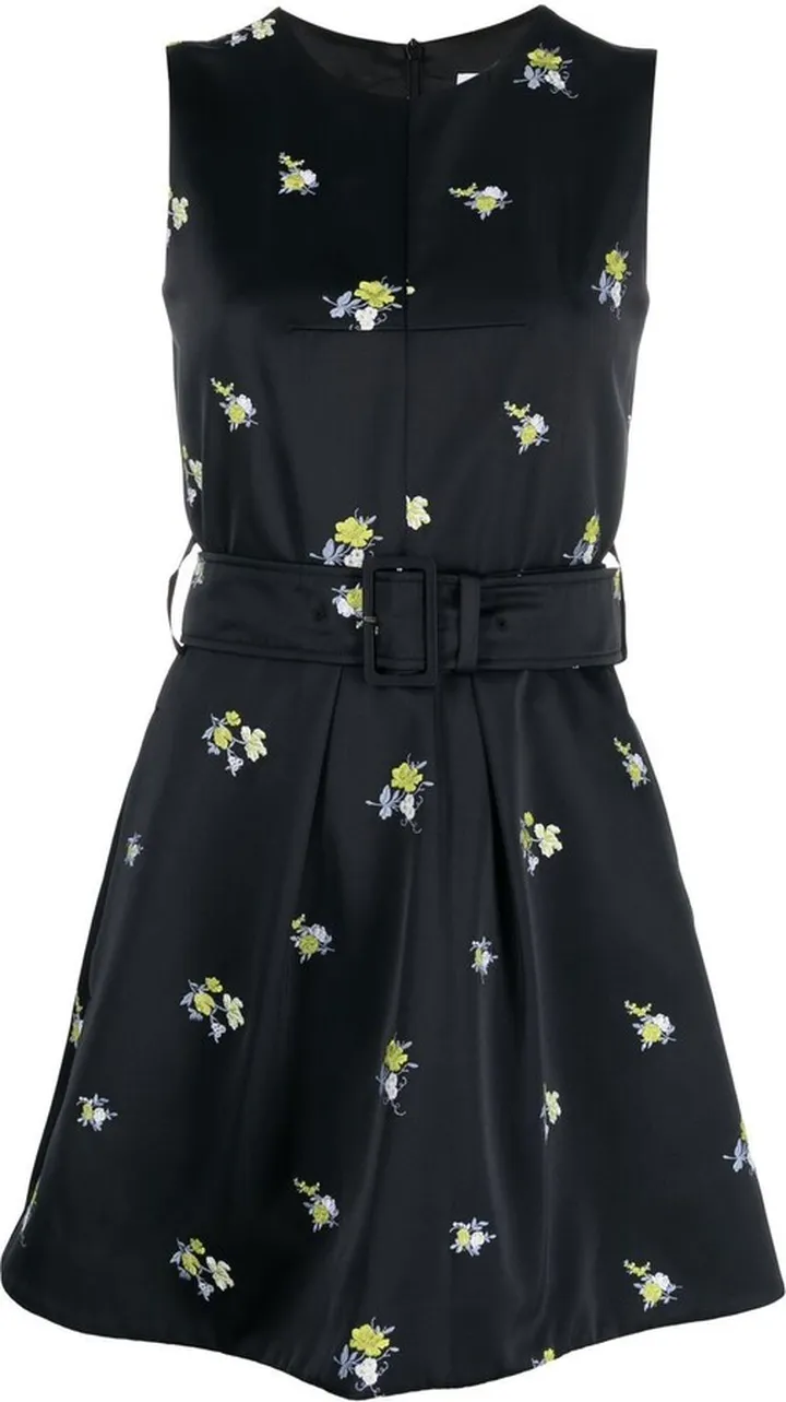 Embroidered Sleeveless Mini Dress
