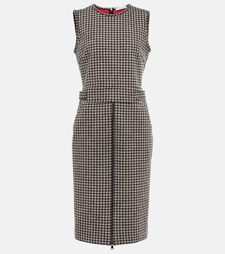 Ginnata houndstooth virgin wool dress