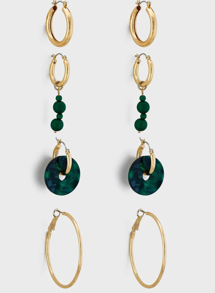 4 Pair Earring Set