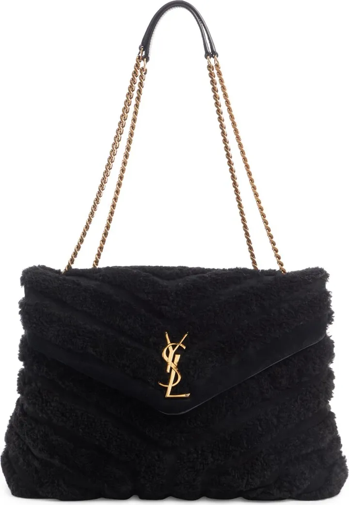 Medium Loulou Genuine Shearling Shoulder Bag