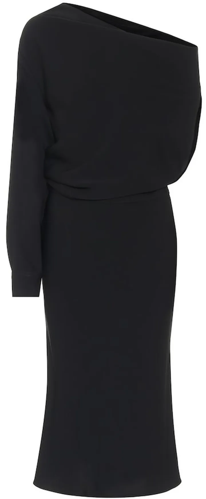 One-shoulder crepe dress