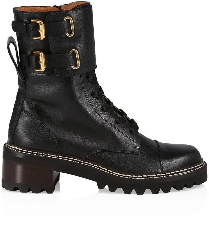Mallory Leather Combat Boots