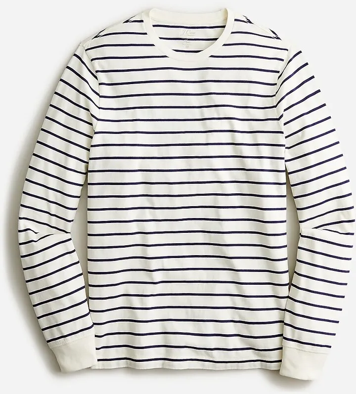 Long-sleeve cotton T-shirt in stripe
