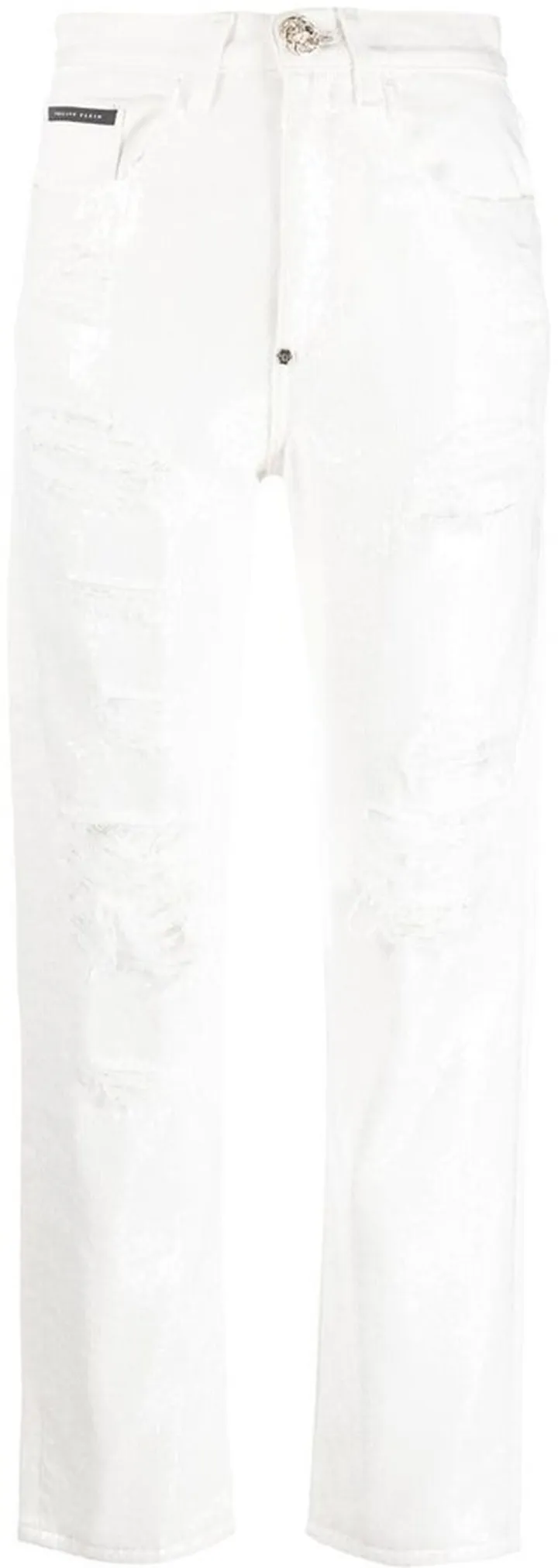 Paillettes Mom-fit distressed jeans