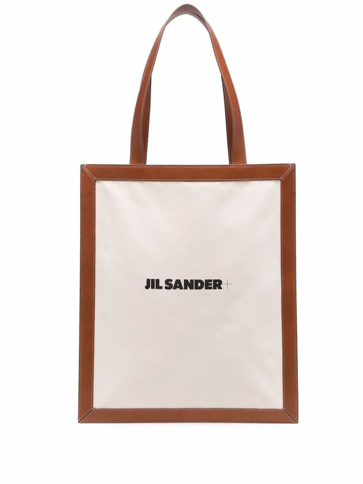 + Logo Leather-Trim Tote