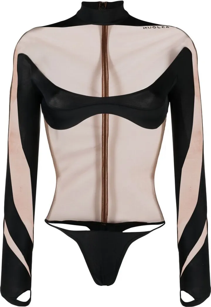 Illusion high-neck sheer bodysuit