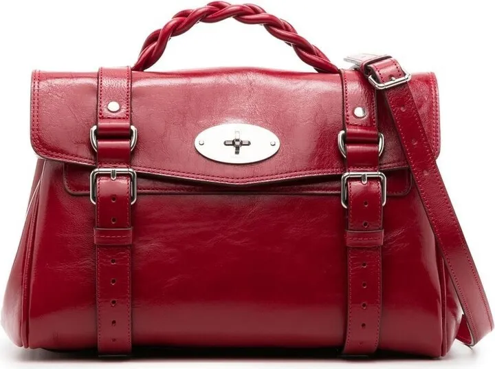 Alexa cracked-leather tote bag