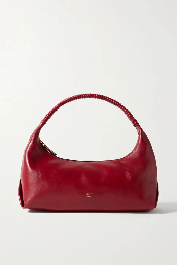 Khaite - Remi Leather Shoulder Bag - Burgundy