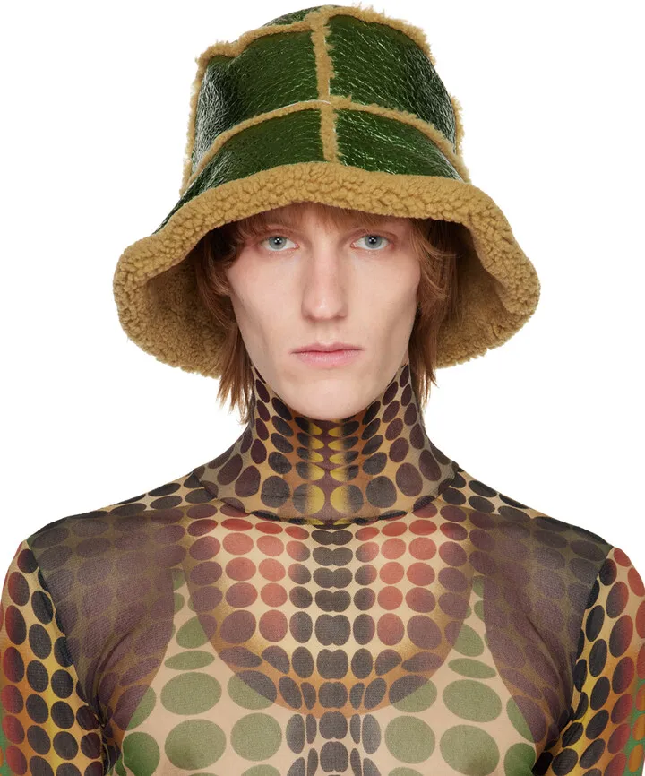 Jean Paul Gaultier Green 'The Laminated' Bucket Hat