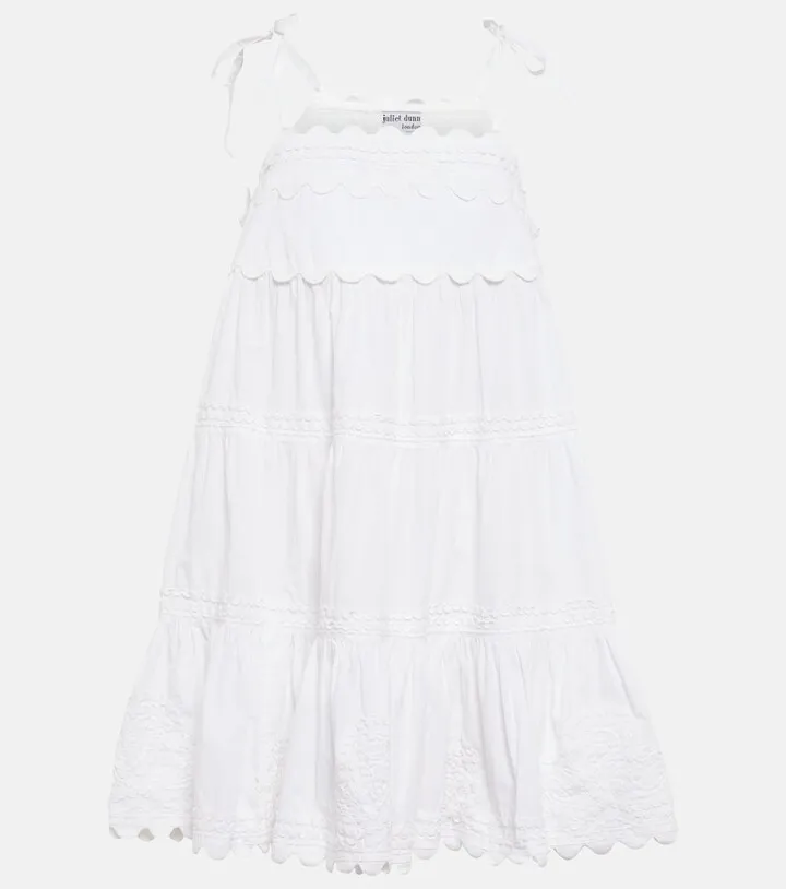 Embroidered cotton minidress