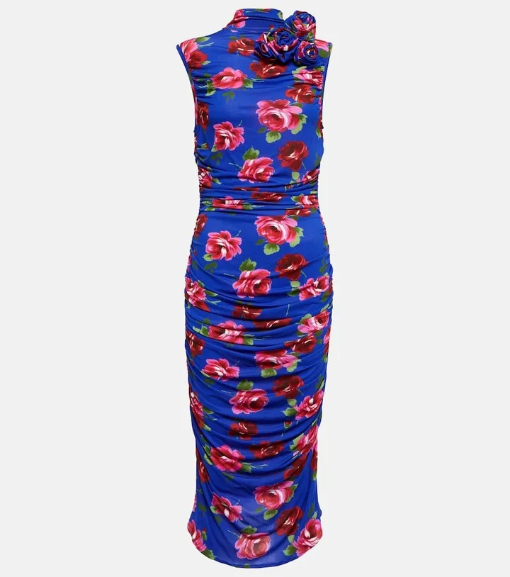 Floral-printed midi dress