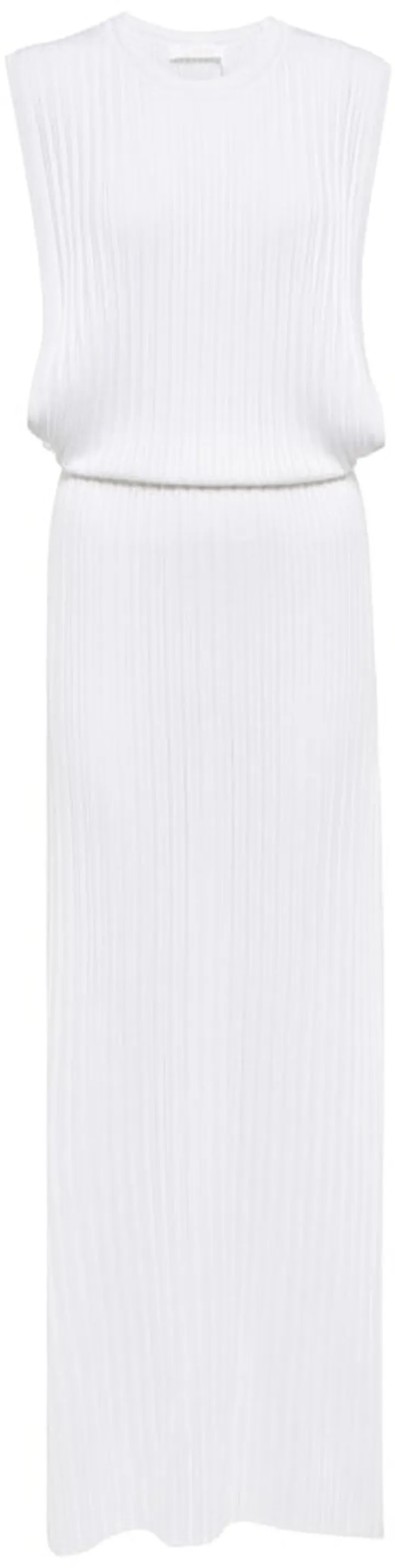 Silk and linen striped maxi dress