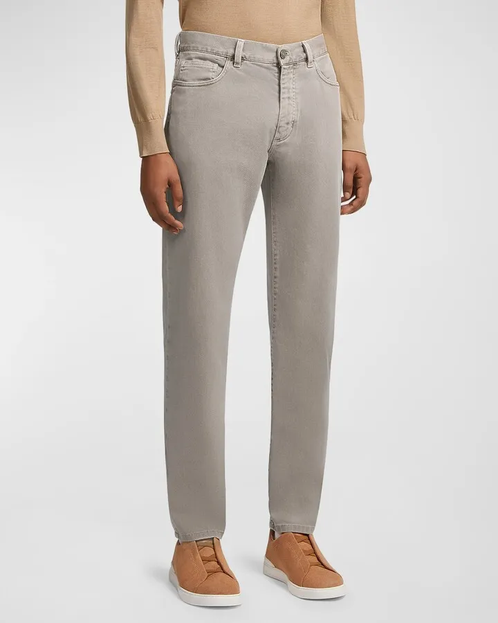 Men's Cotton-Stretch Straight Leg Pants