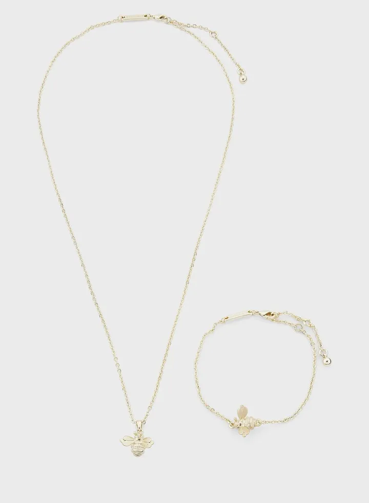 Bumble Bee Pendant & Bracelet Gift Set