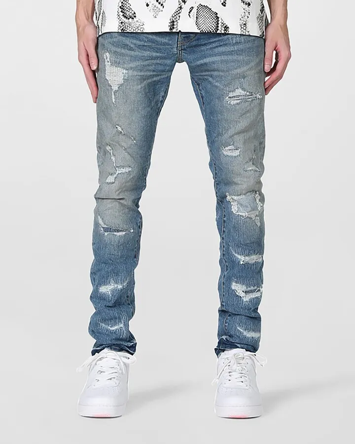 Men's Distressed Repair Jeans