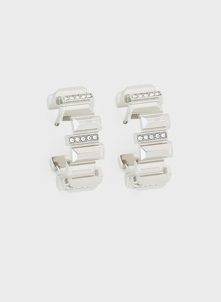 Stainless Steel With Crystal Earrings