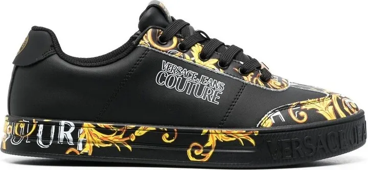 Baroque-Print Low-Top Sneakers