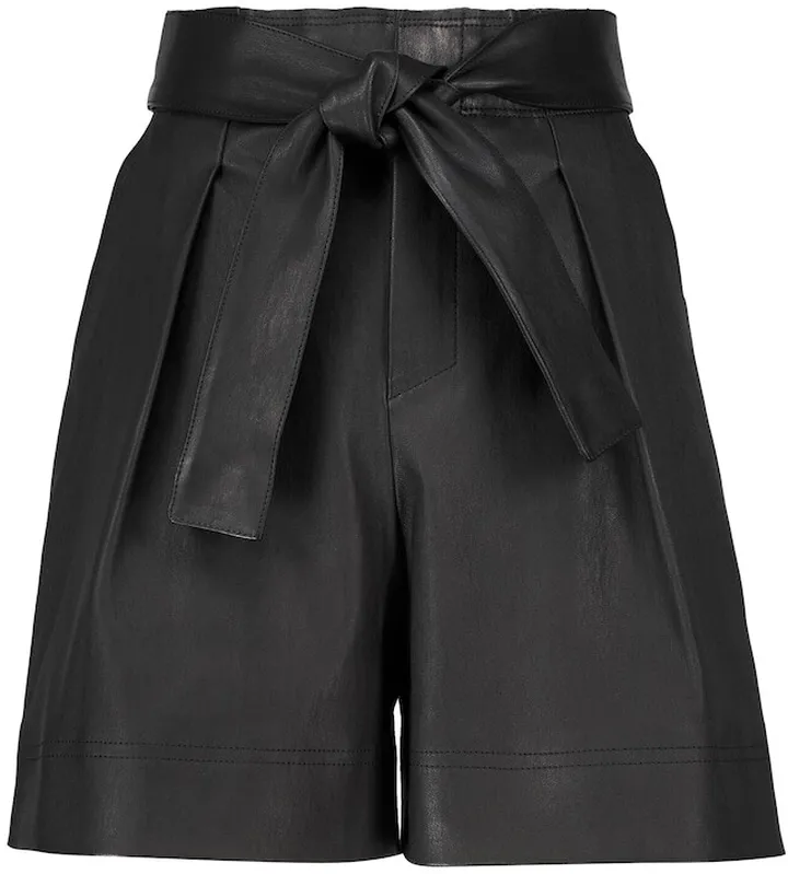 Eloise leather paperbag shorts