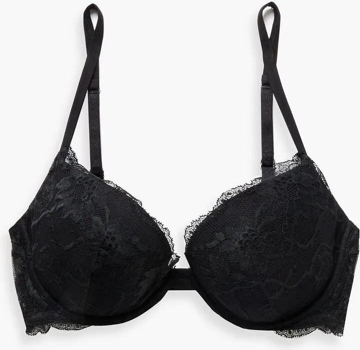 Stretch-lace underwired bra