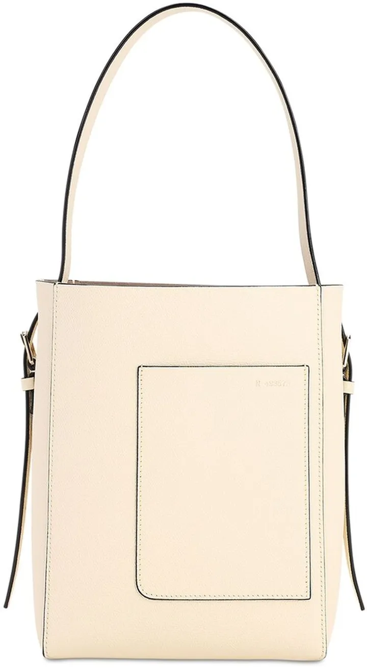 Small Bucket soft grain leather tote bag