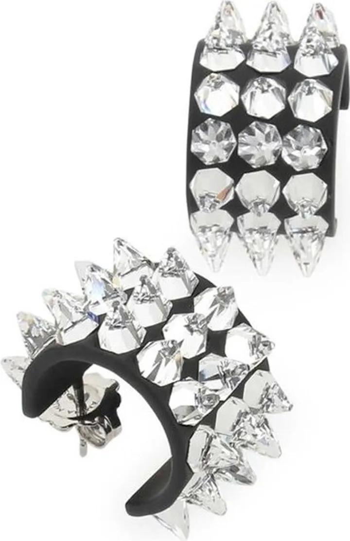Amina Muaddi Embellished Small Karma Earrings