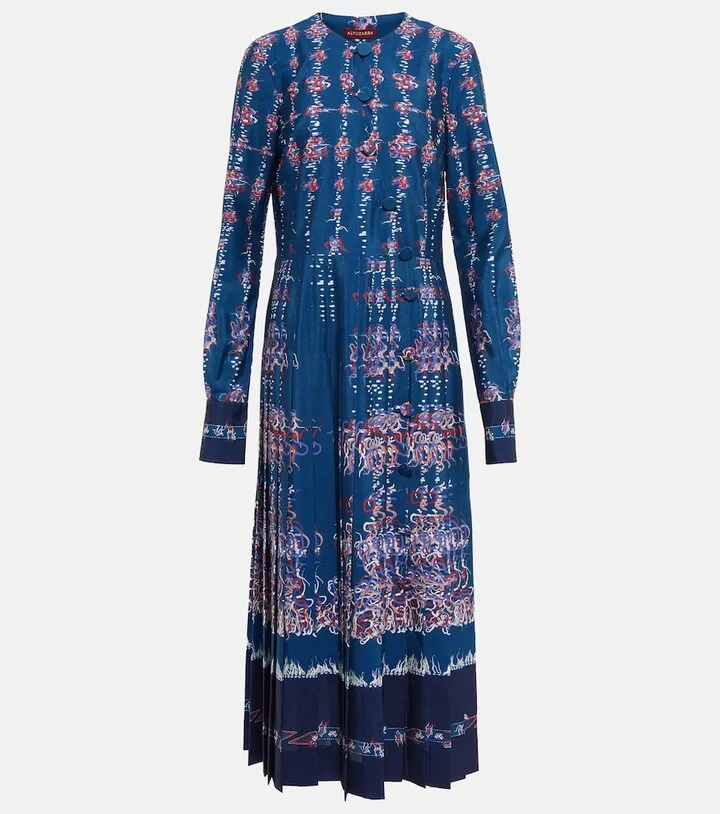 Teys printed pleated maxi dress