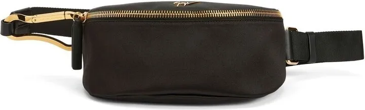 Logo-Plaque Leather Belt Bag
