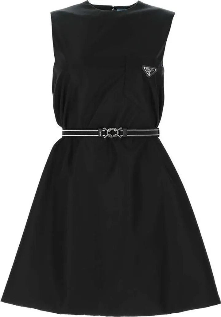 Prada Logo Plaque Mini Dress