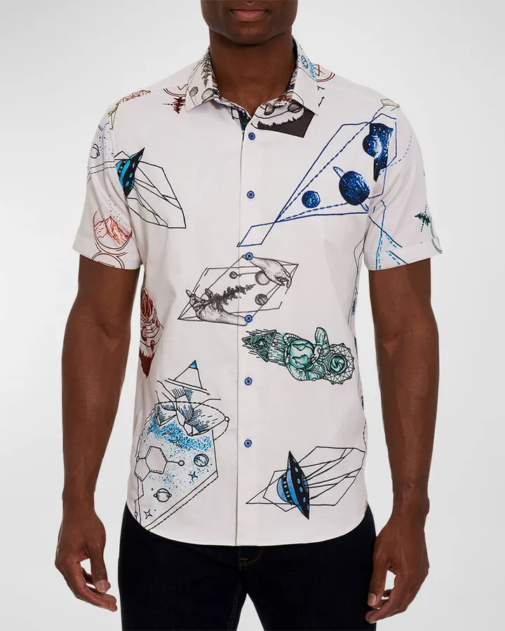 Men's Black Hole Cotton-Stretch Sport Shirt