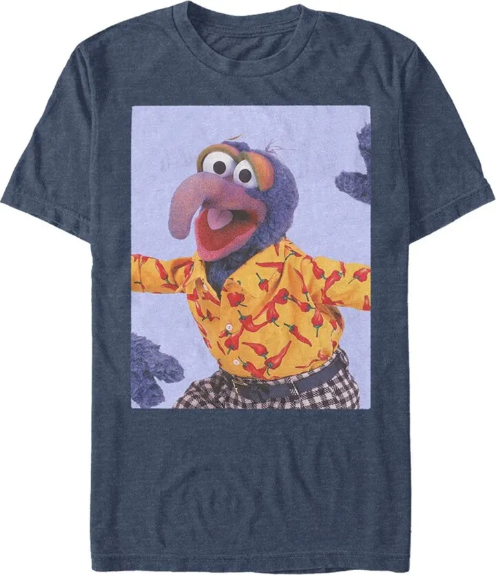 Men's The Muppets Gonzo Poster T-Shirt - Navy Blue Heather - X Large
