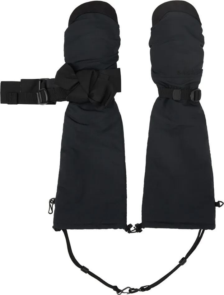 sacai Black Paneled Mittens