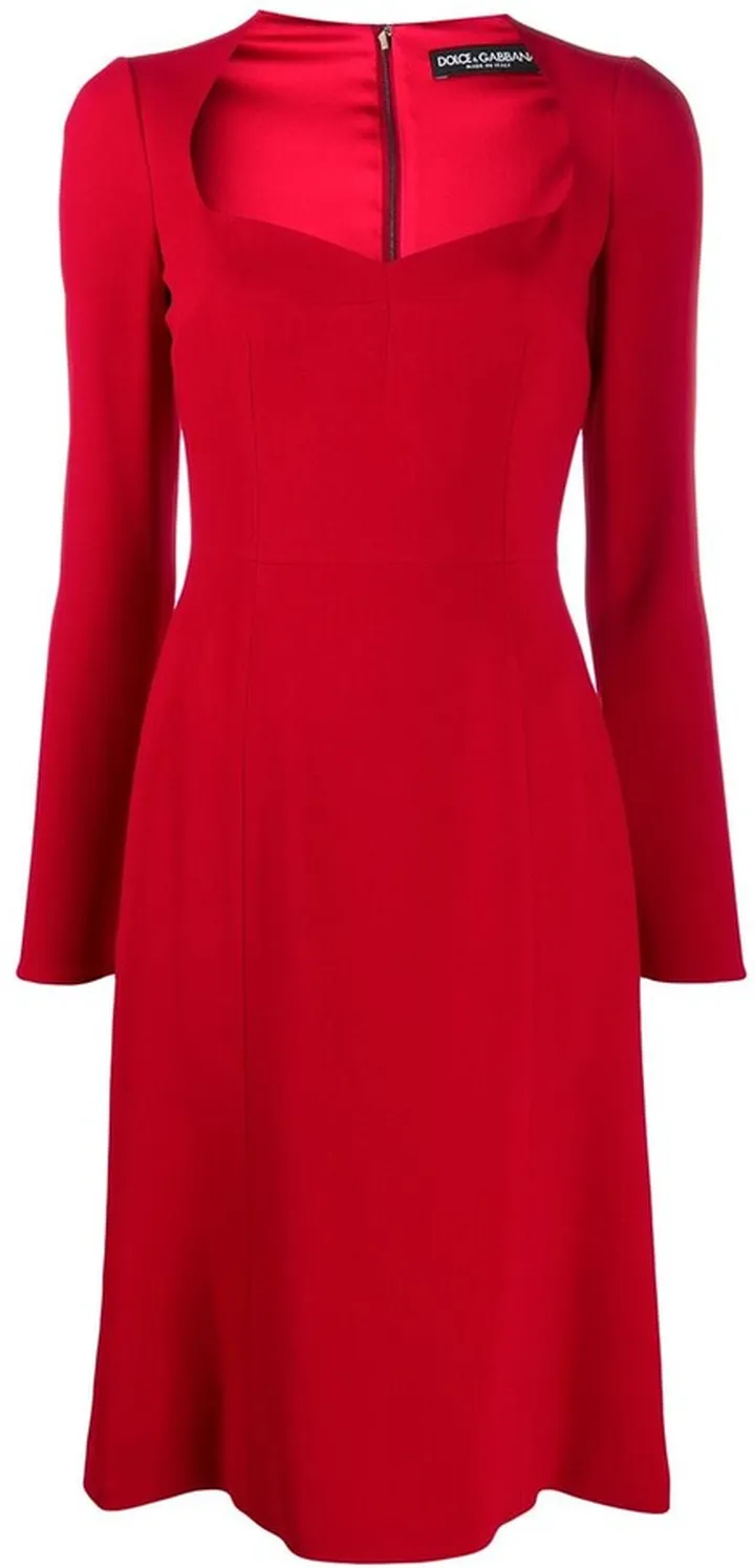 V-neck midi dress