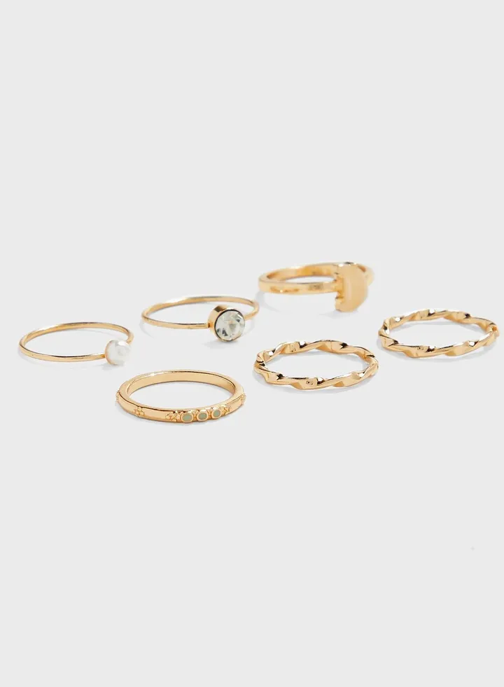 Pearl and Moon Rings Multipack
