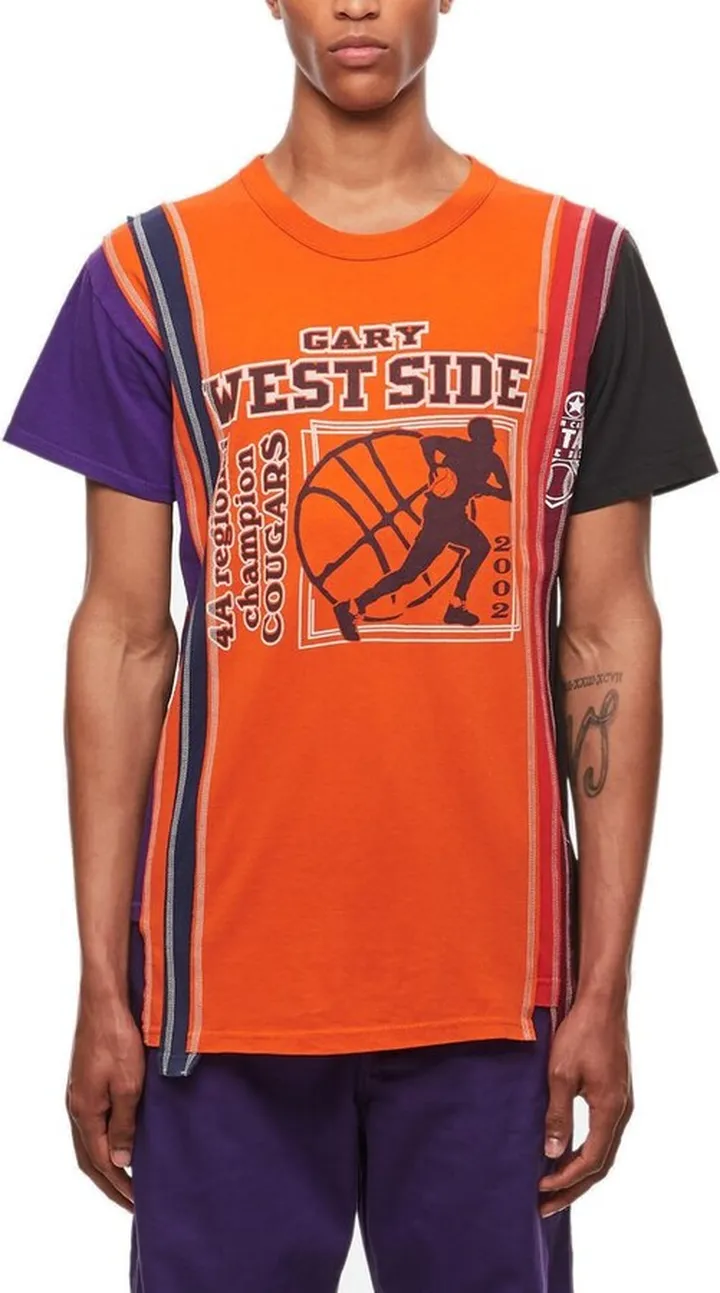 Needles Panelled Printed Crewneck T-Shirt