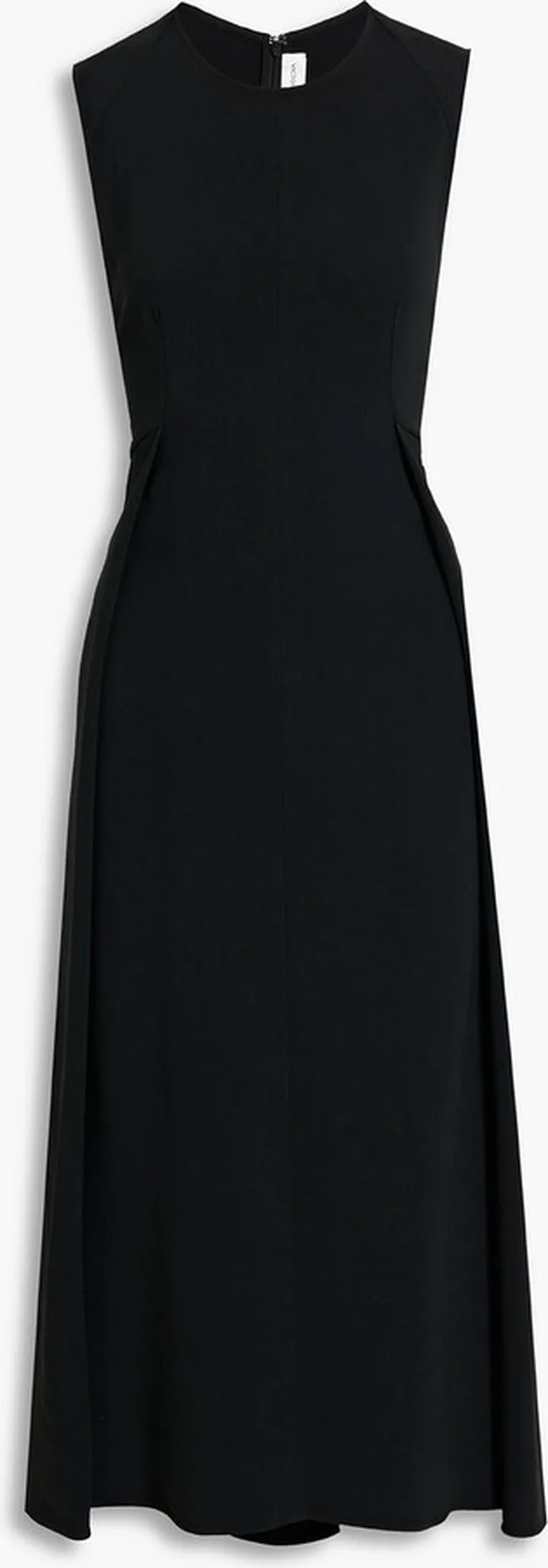 Pleated crepe midi dress