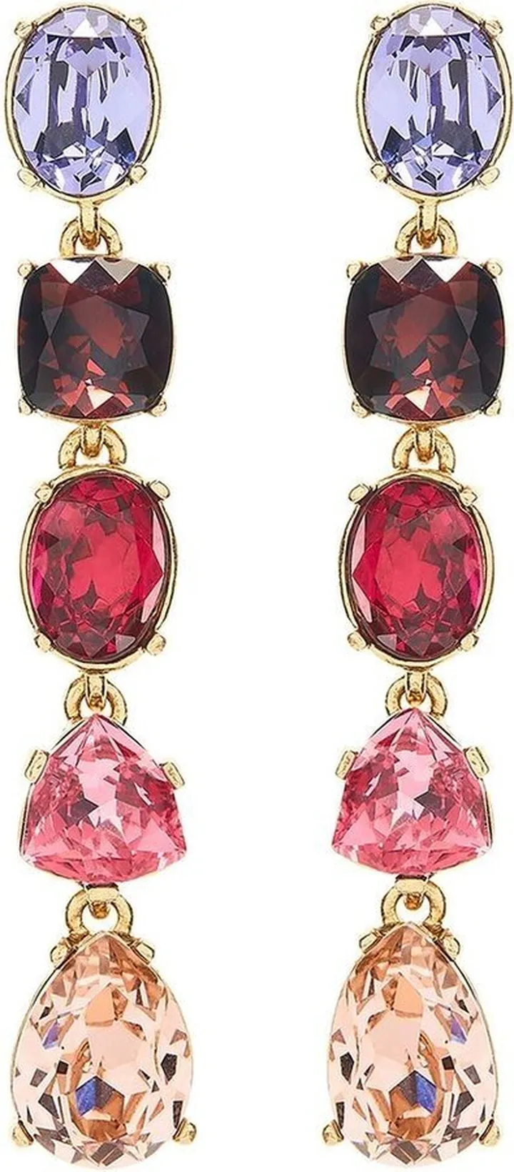 Brass Crystal Embellished Earrings