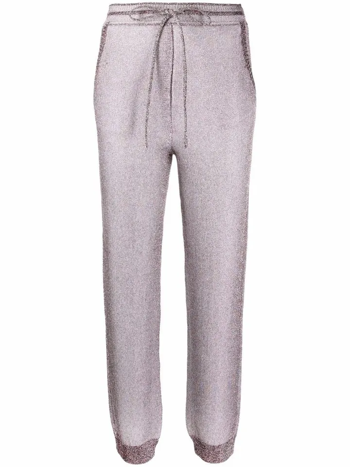 Metallic Knitted Track Pants