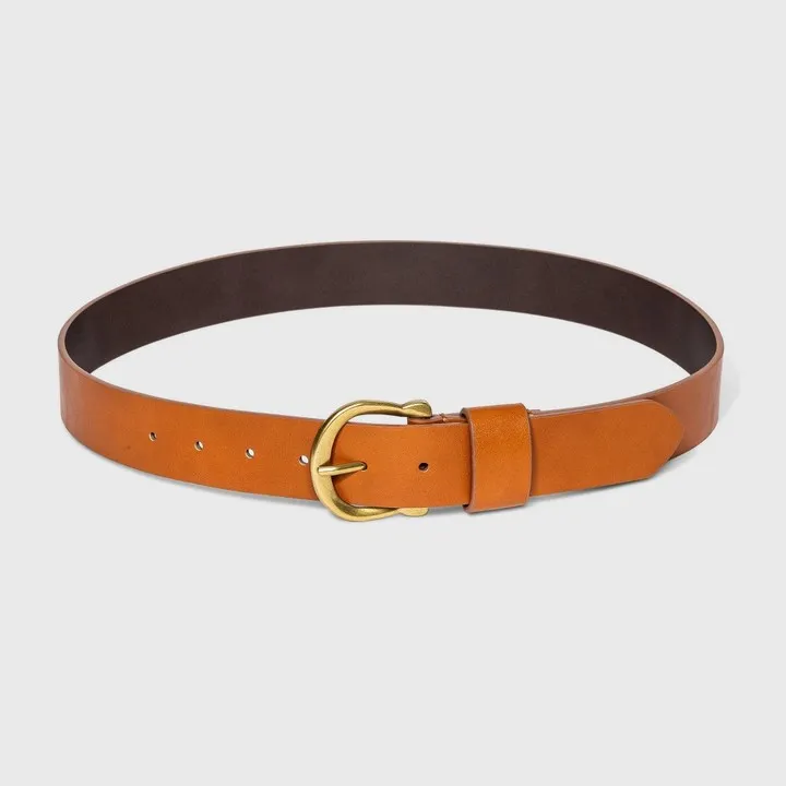Women's Solid Horseshoe Belt - Universal Thread™ Cognac XL