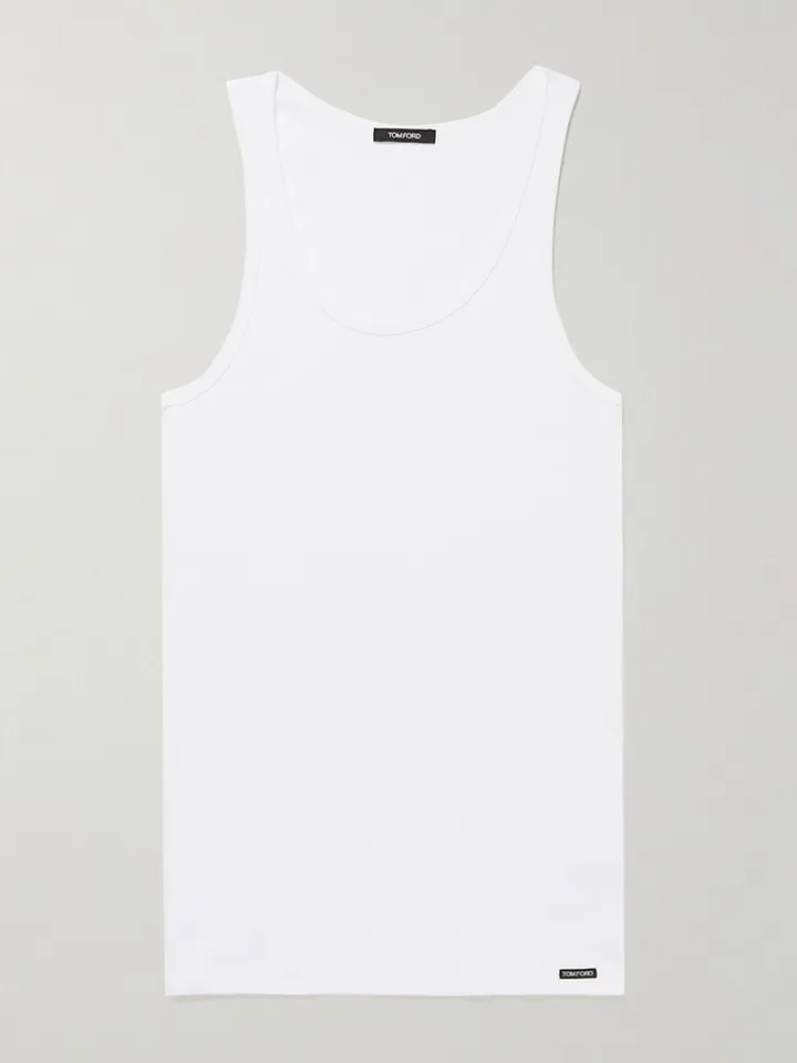 Ribbed Cotton and Modal-Blend Tank Top
