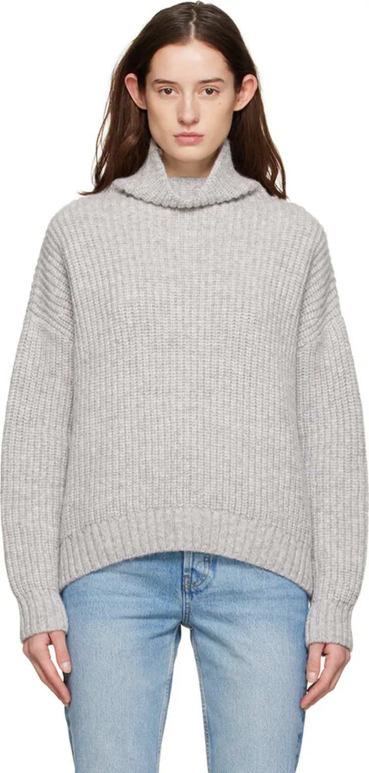 ANINE BING Gray Sydney Turtleneck