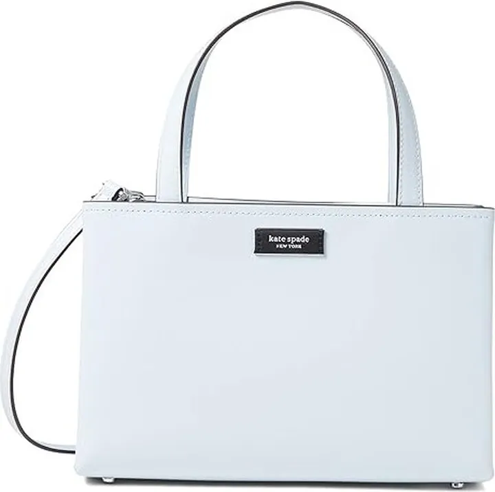 Kate Spade New York Sam Icon Spazzolato Leather Small Tote (Watercolor Blue) Tote Handbags