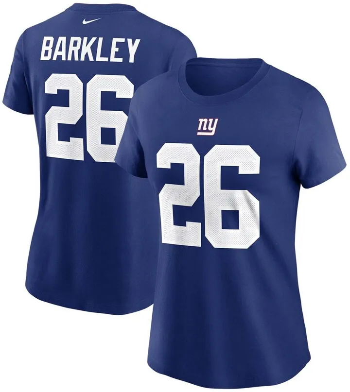 Women's Saquon Barkley Royal New York Giants Name Number T-shirt
