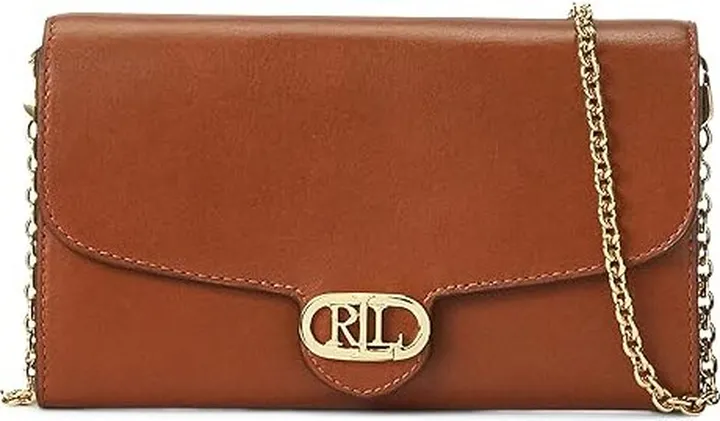 LAUREN Ralph Lauren Leather Medium Adair Crossbody (Lauren Tan) Handbags
